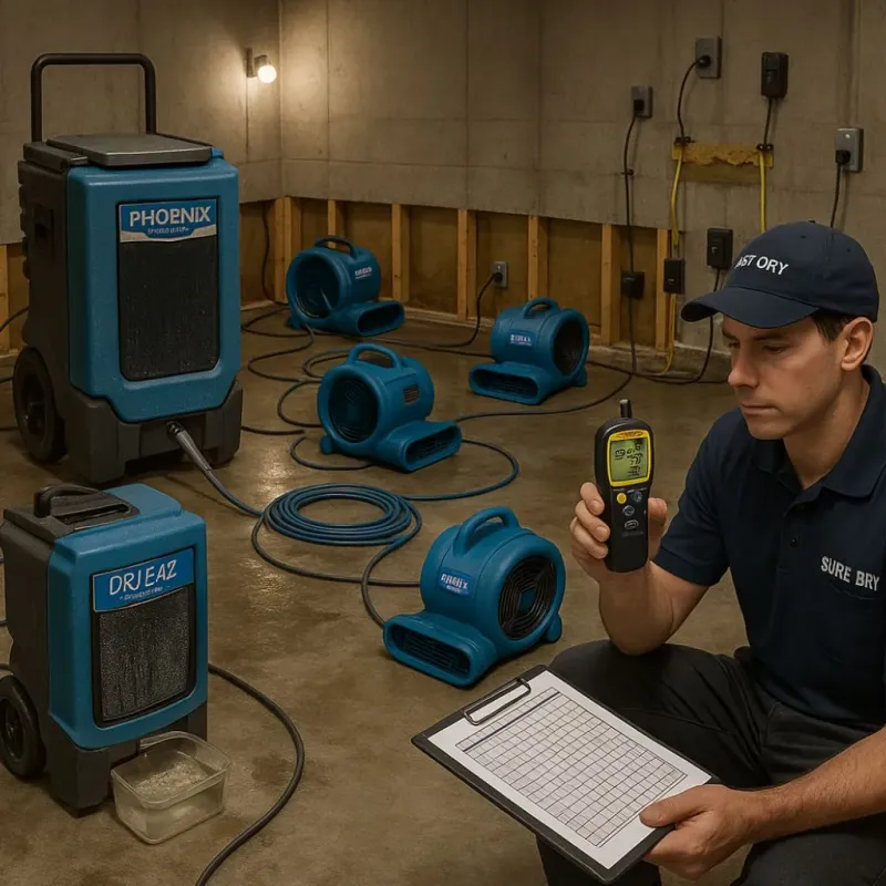 Structural Drying and Dehumidification process in Rossford, OH